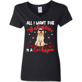 All I Want For Valentine Is A Cockapoo Ladies V-Neck T-Shirt - Macnystore