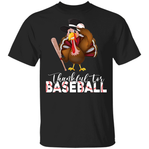 Thanksgiving Turkey Shirt Thankful For Baseball Funny Thanksgiving Turkey Baseball Player Lover Gifts T-Shirt - Macnystore