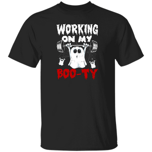 Halloween Boo Lover Shirt Working On My Boo-Ty Funny Halloween Workout Gym Fitness Lover Gifts Halloween T-Shirt - Macnystore