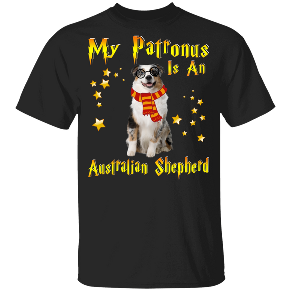 My Patronus Is An Australian Shepherd Magical Australian Shepherd Pet Youth T-Shirt - Macnystore