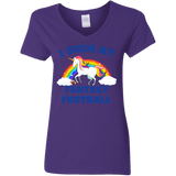 I Suck At Fantasy Football Funny Magical Unicorn Ladies V-Neck T-Shirt - Macnystore