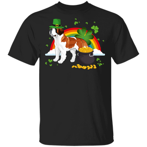 Leprechaun St. Bernard Dog Lover St Patrick's Day Gifts T-Shirt - Macnystore