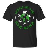 Animals Are Here With Us Not For Us Animal Lover Vegan Gifts T-Shirt - Macnystore