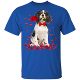 Australian Shepherd Rose Flower Funny Pet Dog Lover Owner Couple Husband Wife Fiance Fiancee Girlfriend Boyfriend Valentine Gifts T-Shirt - Macnystore