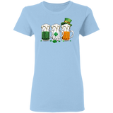 Leprechaun Shamrock Green Beer Drunker St Patrick's Day Irish Gifts Ladies T-Shirt - Macnystore