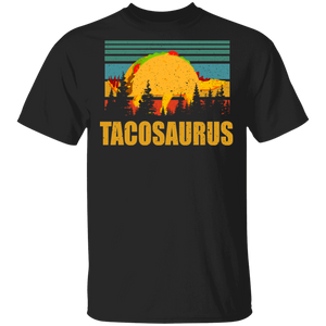 Vintage Retro Tacosaurus Funny T-Rex Dinosaur Tacos Shirt Matching Tacos Lover Fans Mexican Gifts T-Shirt - Macnystore