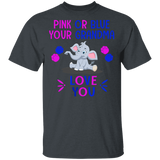 Keeper Of The Gender Pink or Blue Grandma Loves You Elephant T-Shirt - Macnystore