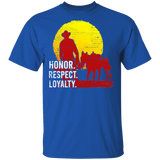 Honor Respect Loyalty Cool Horse Cowboy Red Sunset Gamer Lover T-Shirt - Macnystore