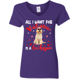 All I Want For Valentine Is A Cockapoo Ladies V-Neck T-Shirt - Macnystore