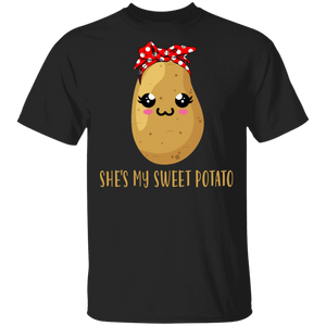 Thanksgiving Potato Lover Shirt She's My Sweet Potato Funny Thanksgiving Potato Lover Gifts Thanksgiving T-Shirt - Macnystore