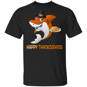 Thanksgiving Shark Lover Shirt Happy Thanksgiving Cute Thanksgiving Turkey Dinner Shark Lover Gifts Thanksgiving T-Shirt - Macnystore