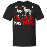 My Valentine Has Paws Whippet Dog Pet Lover Couple Wife Husband Fiance Fiancee Boyfriend Girlfriend Valentine Gifts T-Shirt - Macnystore