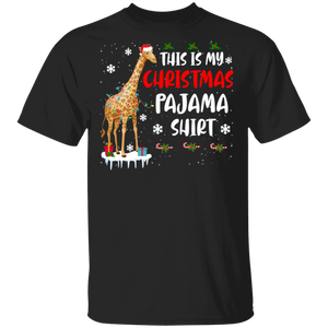 Christmas Shirt This Is My Christmas Pajama Shirt Funny Christmas Giraffe Lover Gifts Christmas T-Shirt - Macnystore