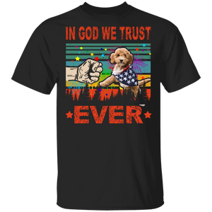 In God We Trust Ever Cute Cockapoo Wearing American Flag 4th Of July Gifts T-Shirt - Macnystore