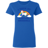 I Suck At Fantasy Baseball Funny Magical Unicorn Ladies T-Shirt - Macnystore