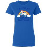 I Suck At Fantasy Football Funny Magical Unicorn Ladies T-Shirt - Macnystore