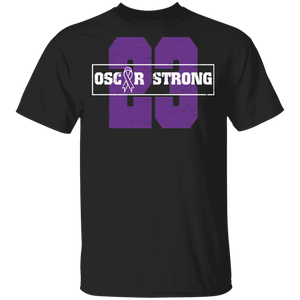 Oscar Strong Purple Ribbon Oskar Football Lover Player Cancer Awareness Gifts T-Shirt - Macnystore