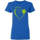 Dabbing Shamrock Chicken Heart St Patrick's Day Irish Gifts Ladies T-Shirt - Macnystore