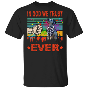 In God We Trust Ever Cute Dalmatian Wearing American Flag 4th Of July Gifts T-Shirt - Macnystore