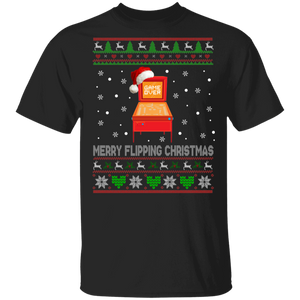 Christmas Pinball Lover Shirt Merry Flipping Christmas Ugly Funny Christmas Sweater Santa Pinball Machine Lover Gifts T-Shirt - Macnystore