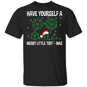 Gamer Shirt Have Yourself A Merry Little Crit-mas Cool Christmas Santa Dungeon Game Gamer Lover Gifts T-Shirt - Macnystore