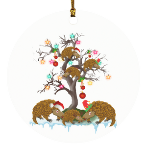 Christmas Ornament Santa Pangolin On Christmas Tree Cute Christmas Tree Santa Reindeer Elf Pangolin Lover Gifts Decorative Hanging Ornaments Ornament Xmas - Macnystore