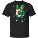 Leprechaun Riding T Rex St Patrick's Day Shamrock T Rex Dinosaurs Lover St Patrick's Day Gifts T-Shirt - Macnystore