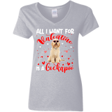 All I Want For Valentine Is A Cockapoo Ladies V-Neck T-Shirt - Macnystore