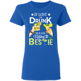 If Lost Or Drunk Please Return To Bestie Patricks Day Ladies T-Shirt - Macnystore