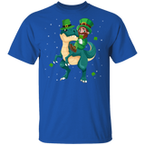 Leprechaun Riding T Rex St Patrick's Day Shamrock T Rex Dinosaurs Lover St Patrick's Day Gifts T-Shirt - Macnystore