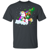 Leprechaun Riding Unicorn St Patrick's Day Shamrock Unicorn Lover St Patrick's Day Gifts T-Shirt - Macnystore