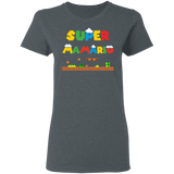 Super Mamario Funny Gamer Nerd Mushroom Ladies T-Shirt - Macnystore