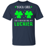 Yoga Girl Like A Regular Girl But Luckier Shamrock Women St Patrick's Day Irish Gifts T-Shirt - Macnystore