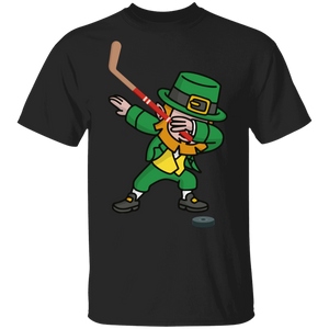 Ice Hockey Dabbing Leprechaun Ice Hockey St Patrick's Day Gifts T-Shirt - Macnystore