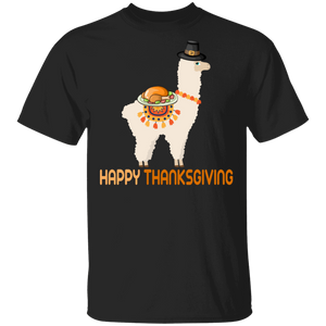 Thanksgiving Llama Lover Shirt Happy Thanksgiving Cute Thanksgiving Turkey Dinner Llama Lover Gifts Thanksgiving T-Shirt - Macnystore