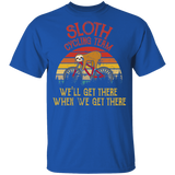 Sloth Cycling Team Funny We'll Get There When We Get There Sloth Lover Youth T-Shirt - Macnystore