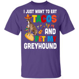 I Just Want To Eat Tacos And Pet My Greyhound Mexican Gifts Youth T-Shirt - Macnystore