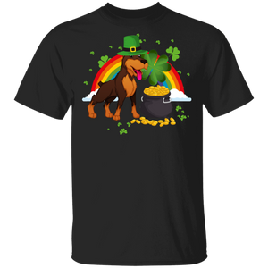 Leprechaun Dobermann Dog Lover St Patrick's Day Gifts T-Shirt - Macnystore