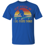 Vintage Retro Don't Follow Me I Do Stupid Thing Ski Lover T-Shirt - Macnystore