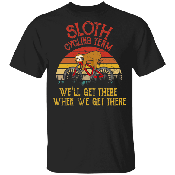 Sloth Cycling Team Funny We'll Get There When We Get There Sloth Lover Youth T-Shirt - Macnystore