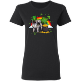 Leprechaun Keeshond Dog Lover St Patrick's Day Gifts Ladies T-Shirt - Macnystore