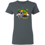 Leprechaun Keeshond Dog Lover St Patrick's Day Gifts Ladies T-Shirt - Macnystore