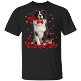 Australian Shepherd Rose Flower Funny Pet Dog Lover Owner Couple Husband Wife Fiance Fiancee Girlfriend Boyfriend Valentine Gifts T-Shirt - Macnystore