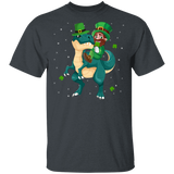 Leprechaun Riding T Rex St Patrick's Day Shamrock T Rex Dinosaurs Lover St Patrick's Day Gifts T-Shirt - Macnystore