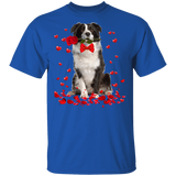 Australian Shepherd Rose Flower Funny Pet Dog Lover Owner Couple Husband Wife Fiance Fiancee Girlfriend Boyfriend Valentine Gifts T-Shirt - Macnystore