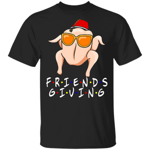 Thanksgiving Turkey Shirt Friendsgiving Funny Thanksgiving With Friends Turkey Wearing Glasses Lover Gifts T-Shirt - Macnystore