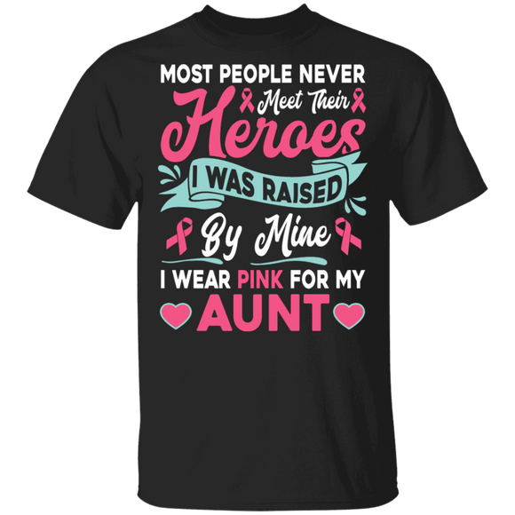 I Wear Pink For My Aunt Cool Breast Cancer Awareness Family Gifts T-Shirt - Macnystore