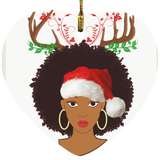 Black Christmas Queen Cool Santa Christmas Black Girl Proud Black Afro African American Ladies Matching Family Ornament Xmas - Macnystore