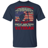 I Cannot Be Inherited Blood Sweat And Tears Own It Forever The Title Veteran Cute American Flag Soldier Veteran Gifts T-Shirt - Macnystore