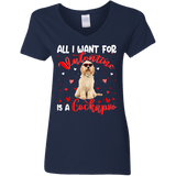 All I Want For Valentine Is A Cockapoo Ladies V-Neck T-Shirt - Macnystore